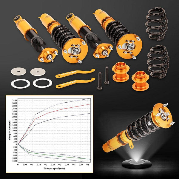 maXpeedingrods Coilovers Shock Struts for E46 (1998-2006) 316i, 318i, 320i, 323i, 325i, 328i, 330i, M3 Adjustable Damper