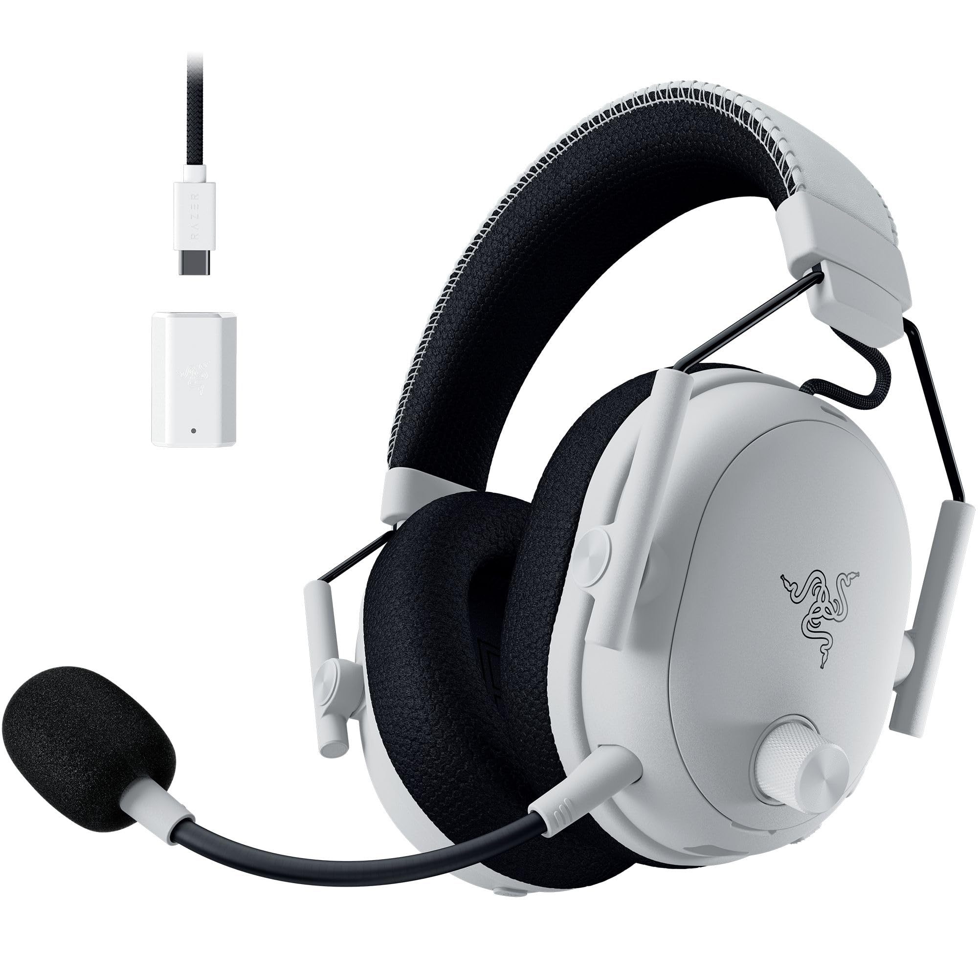 Razer BlackShark V2 Pro (2023) for PC - Premium Wireless E-Sports Headset (HyperClear Super Wideband Mic, TriForce Titanium 50 mm Driver, Bluetooth, Up to 70hrs Battery) White