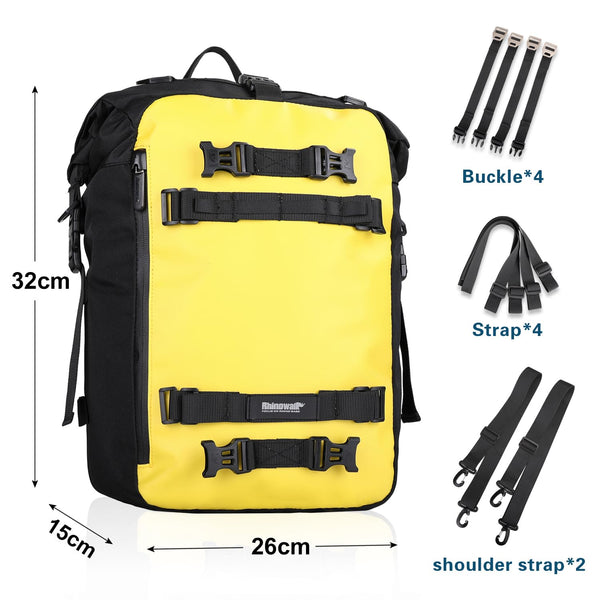 Motorcycle Pannier Bag 10/20/30L Waterproof Rear Rack Trunk Motorcycle Rear Seat Tail Package Multifunctional Motorbike Saddle Bag Black 10L