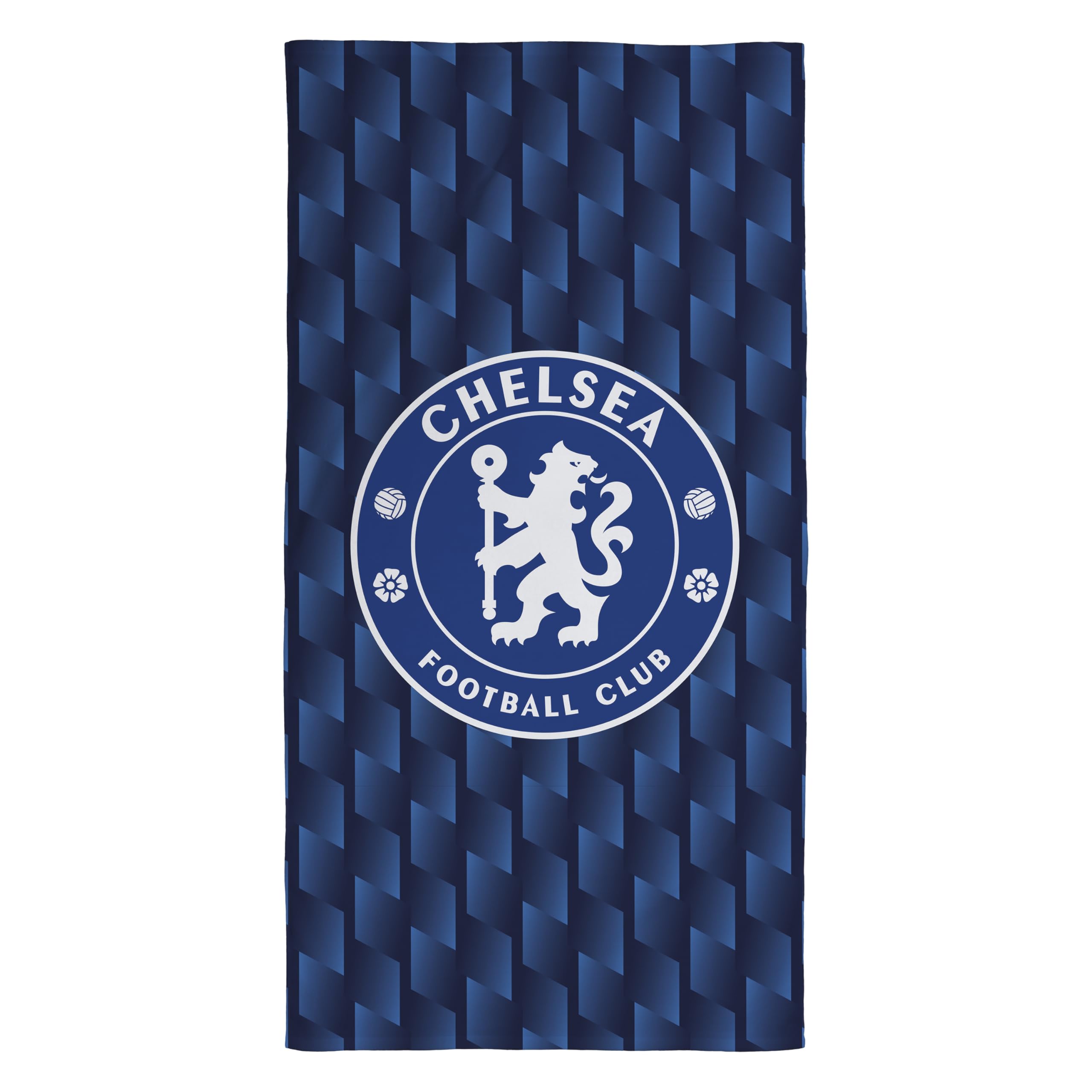 CHARACTER WORLD Official Chelsea FC Towel | Super Soft Feel, Geometric Football Club Design | Perfect The Home, Bath, Beach & Swimming Pool | One Size