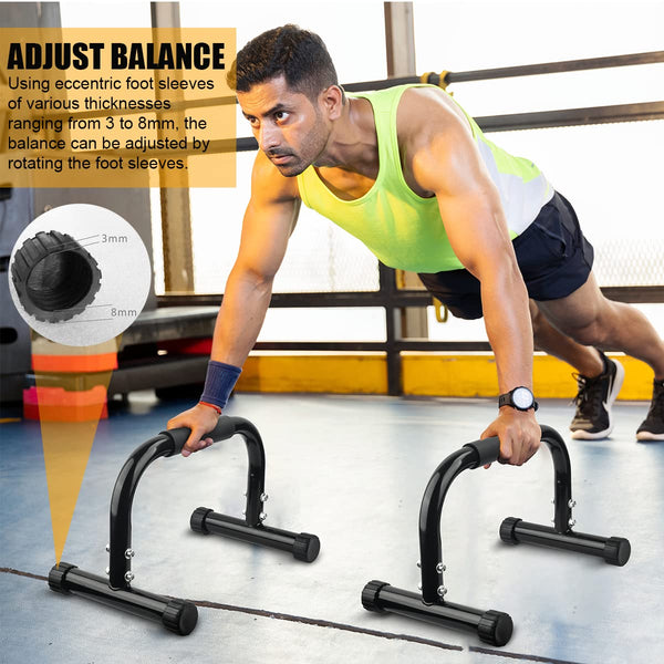 KingMile Parallettes Bars, Push Up Bars Strength Training For Handstands, Full Planche & Dips, Calisthenic, [16.6x10x10in] Push Up Stands Handle for