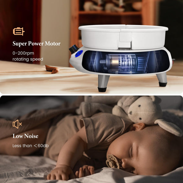 Electric Pottery Wheel, Couleeur 0-200r/min 350W Speed Adjustable Pottery Forming Machine, 15CM Anti-rust Metal Turntable Pottery Wheel with