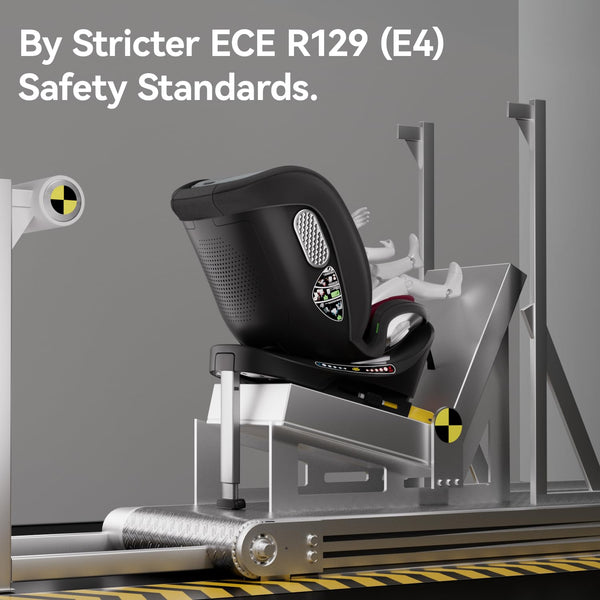 360 Car Seat with ISOFIX - for Newborn to 12 Years Children, i-Size (ECE R129/E4) Rotating Swivel Baby Car Seat,Group 0+1/2/3 (40-150cm),Rear Facing for Longer from Birth to 4 Years.Black.