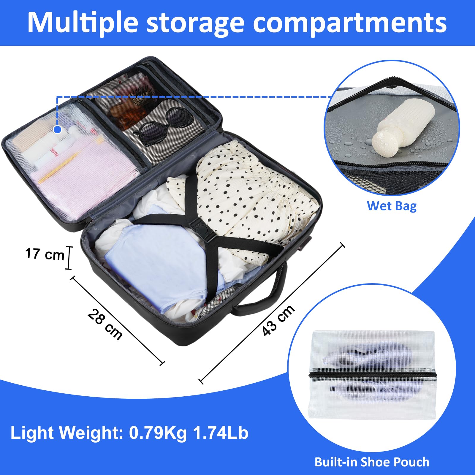 Taygeer Easyjet Cabin Bag 45x36x20 Underseat, Travel Backpack Women, Carry On Backpacks for Airplane, Luggage Rucksack for Plane, Hand Luggage Bag, Laptop Rucksack with Separate Shoe Pouch, Pink