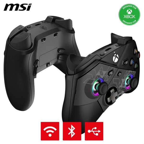MSI FORCE GC20 V2 WHITE Wired PC Gamepad Controller - Interchangeable D-Pad Covers, Dual Vibration Motors, USB 2.0 - Wired