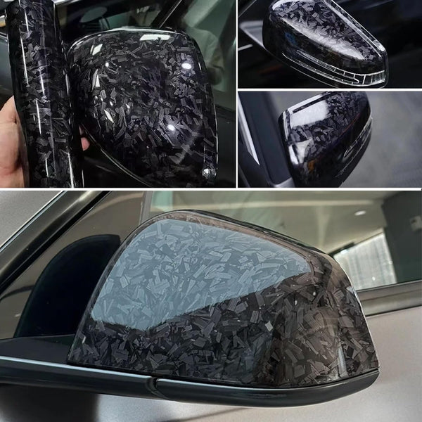 Purple Forged Carbon Fiber Vinyl Wrap, Foneso Self Adhesive Film, High Glossy Car Wrap Roll, Auto Interior Stickers Sheets Films Wraps Without Bubble for DIY Use 1ft x 5ft