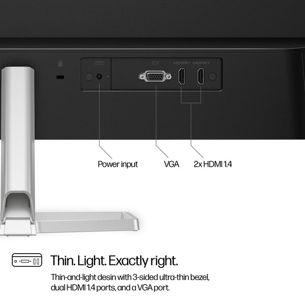 HP Series 5 27" FHD Height Adjust Monitor (527sh) - 100Hz Refresh Rate, 1500:1 AR, 99 percent sRGB Spectrum, 300 Nits Brightness - HDMI, VGA Ports - Ergonomically Adjustable - Responsibly Made