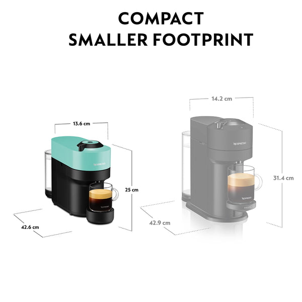 Nespresso Coffee Machine Barista Bundle includes Vertuo Pop White by Krups, Milk Frother, 2x Mugs, 2 x spoons, Melozio coffee pods & Chiaro coffee pods