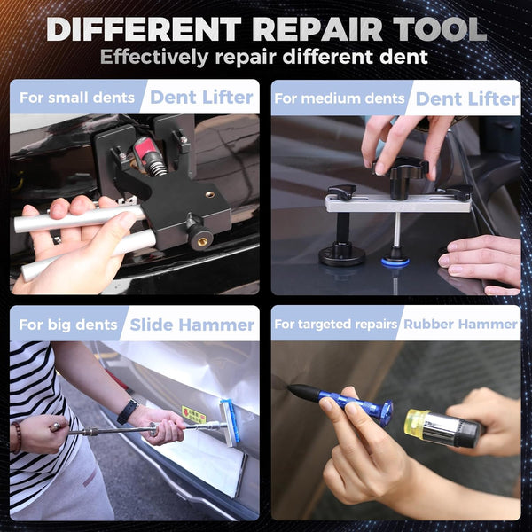 PDR TOOLS 134PCS Car Dent Remover Tools, Dent Pulling Tool for Auto Body Dent Repair with Slide Hammer Dent Puller & Dent Lifter for Car Dent Removal and Metal Surface Dent Hail Damage