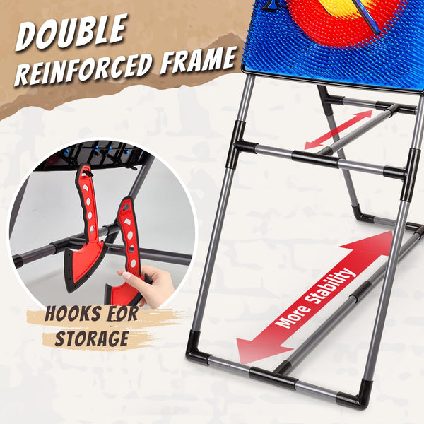 Axe Throwing Game for Backyard, Axe Throwing Target Set Games with 6 Throwing Axes & 6 Dart Bristle Target, Outdoor Indoor Yard Game for Adults Youth Kids Activity Carnival Games for Age 3-12