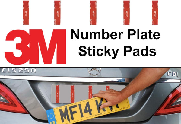 5 Pack Number Plate Sticky Pads, Adhesive Double Sided Stickers, Car License Plate Fixings