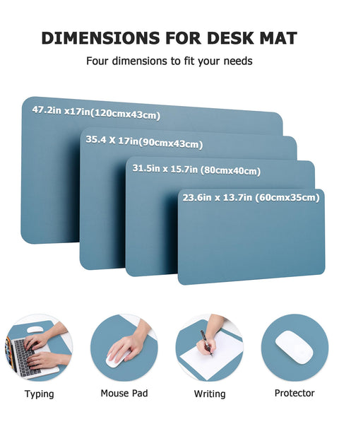 MOLMO Non-Slip Desk Mat, Waterproof Desk Pad Table Protector, Easy Clean Laptop Mat Large Mouse Pad Leather Writing Mat with Suede for Office /Home/Decor (Light Green, 60 x 35 cm)