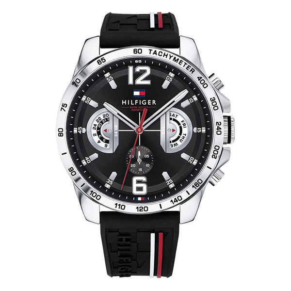 Tommy Hilfiger Analogue Multifunction Quartz Watch for Men with Silicone, Stainless Steel or Leather Bracelet, Day & Date Sub-Dials, 5ATM Water Resistant