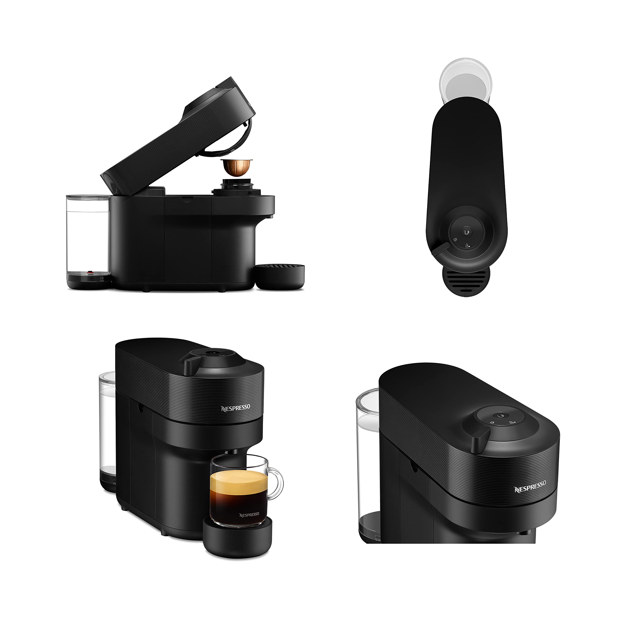 Nespresso Vertuo Pop Coffee Machine by De'Longhi, Over 30 Varieties of Pods, Compact Footprint, Americano, Starter Capsule Set Included, ENV90.P, Pink