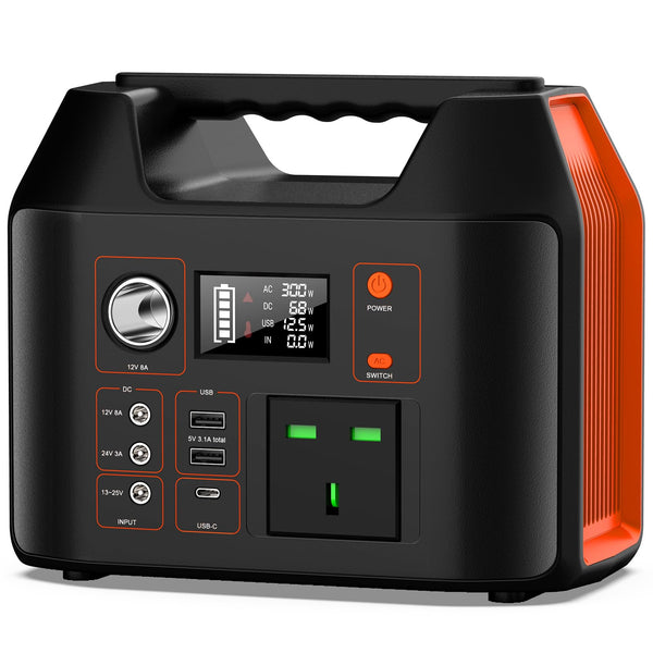 SinKeu Portable Power Station,27000mAh/99Wh Solar Generator with 230V/150W AC Outlet for Camping Emergency Outdoor Adventure Picnic Fishing Travel Party RV Trip(Solar Panel Not Included)