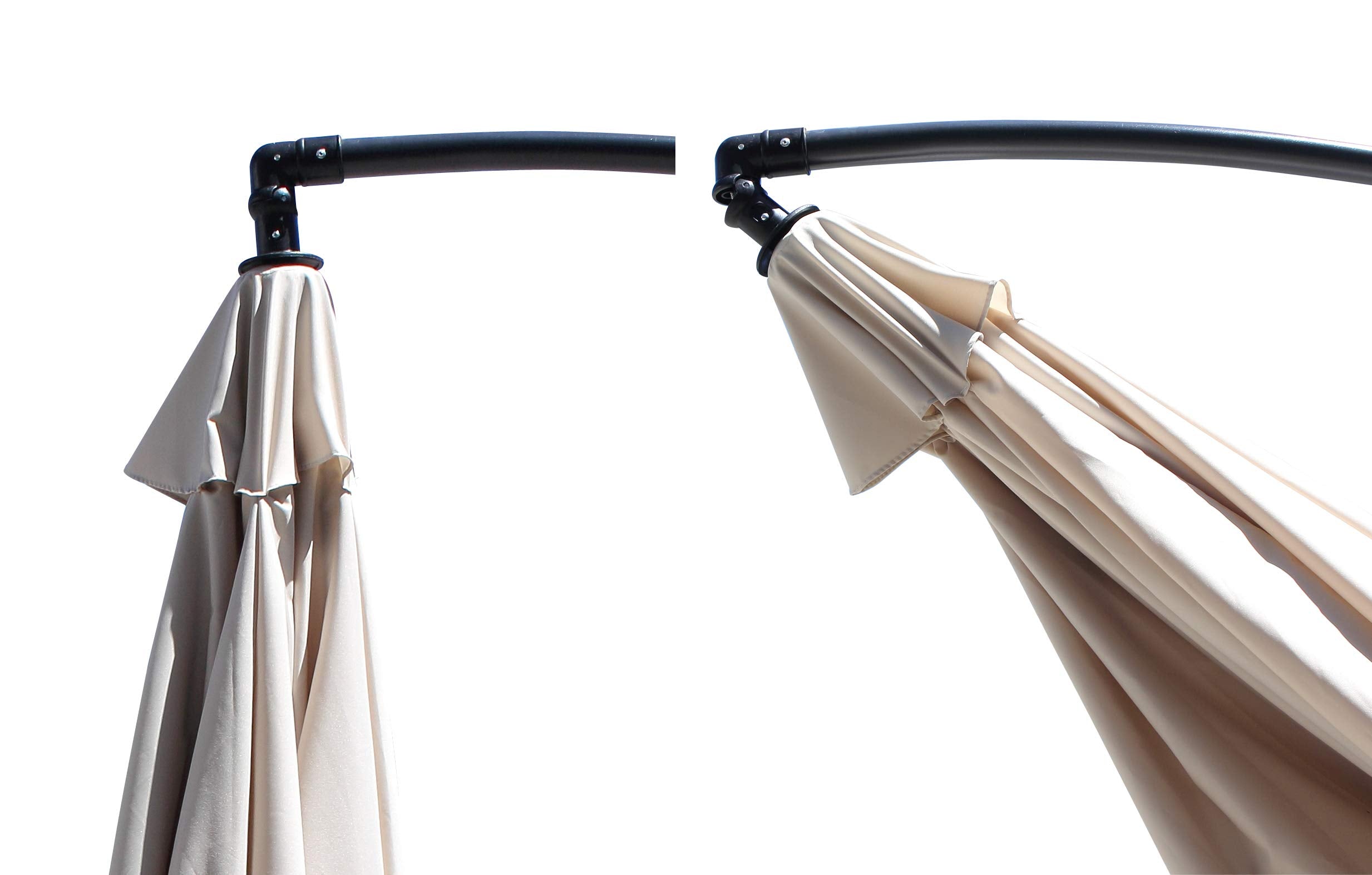 All Seasons Gazebos Ross James premium garden parasol umbrella with crank handle including base weight (Green)