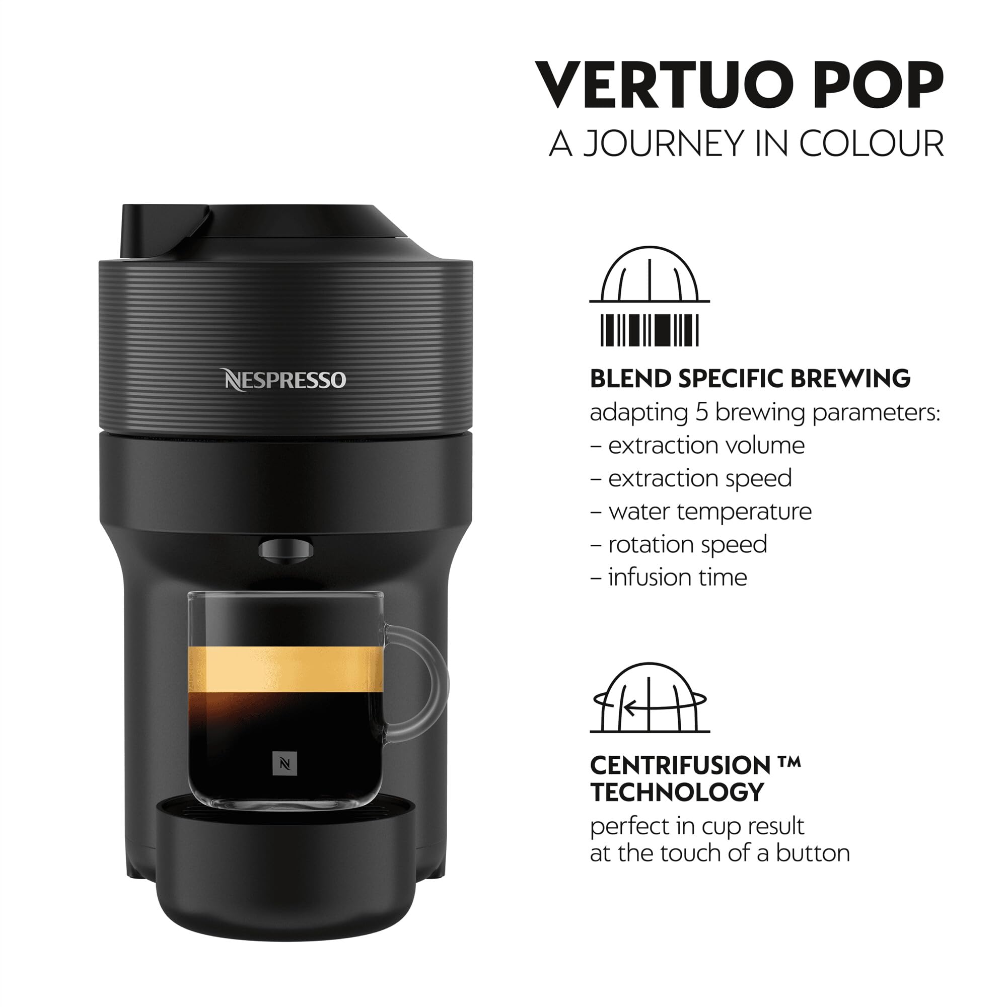 Nespresso Vertuo Pop Coffee Machine by De'Longhi, Over 30 Varieties of Pods, Compact Footprint, Americano, Starter Capsule Set Included, ENV90.P, Pink