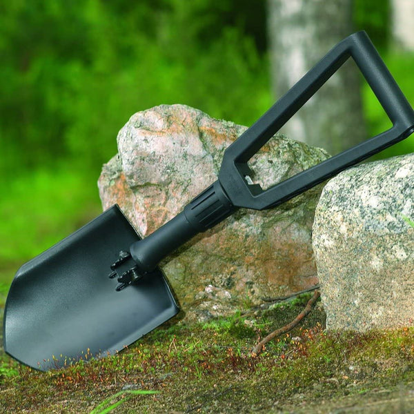 Fiskars Folding Spade for Campers and Mountaineers, Can Also be used as Shovel and Pickaxe, With Canvas Bag, Length (Unfolded): 59 cm, Hardened Boron