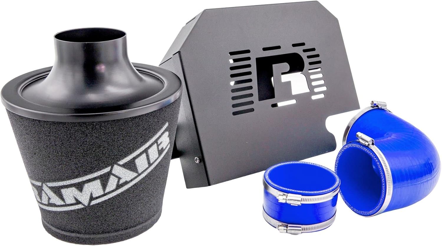 Ramair Filters SR-225-BL-ECU Performance Induction Kit with Ecu Relocation Bracket and Silicone Hoses, Blue