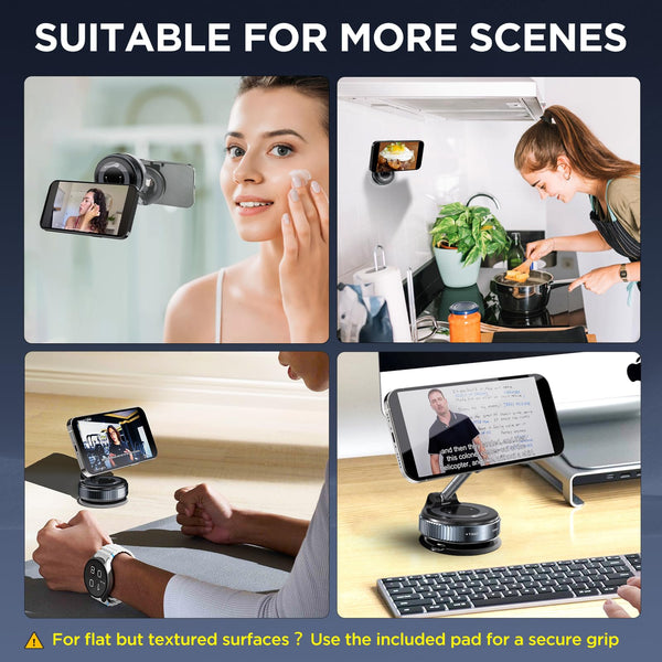 MSXTTLY Vacuum Magnetic Phone Holder for Car, 2025 Vmag-S1, Suction Phone Mount 360° Rotatable, Foldable & Adjustable, for iPhone 16 Pro MAX 15 14 13 12 & Android, Black