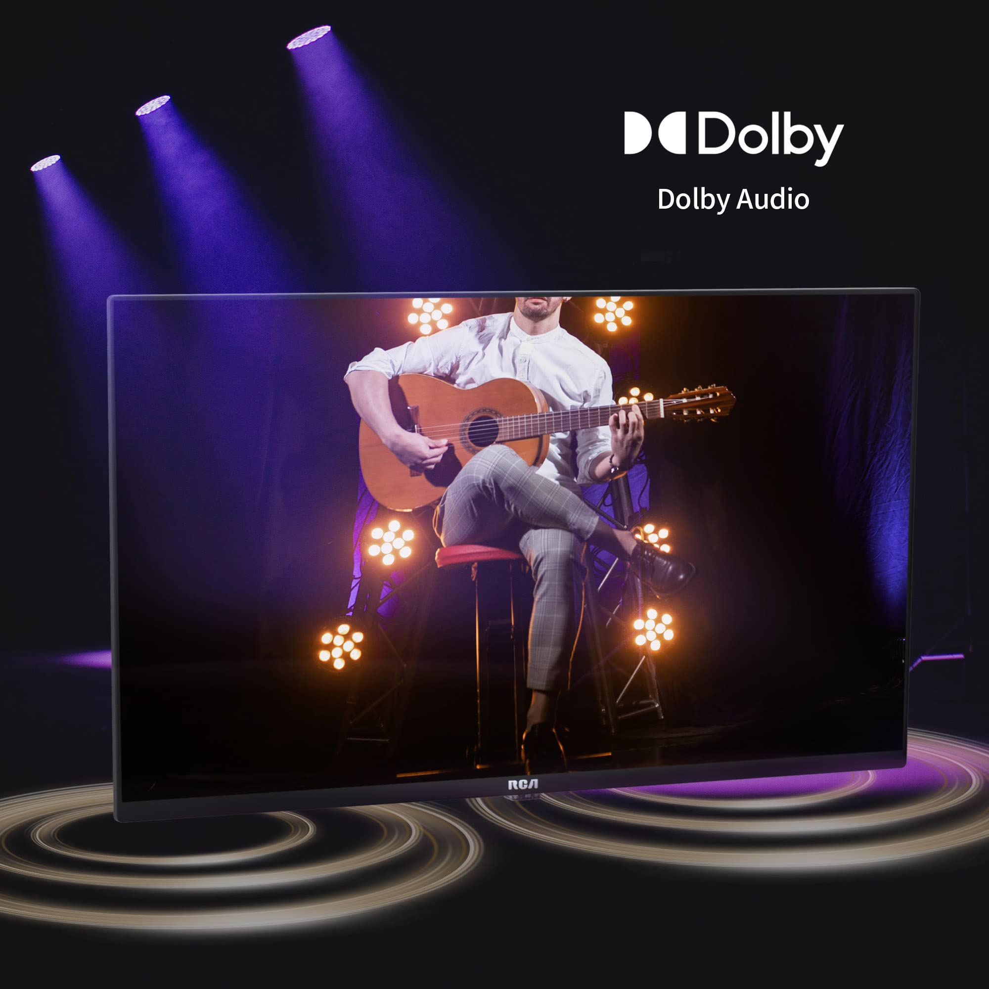 RCA RB24H2CU 24" inchFreeview HD TV DVB-T2/C/S2 Dolby Digital Audio, LED Backlighting Display, HDMI VGA PC SCART USB Travel Small TV for Motorhome and Campervan,Caravans,12 Volt