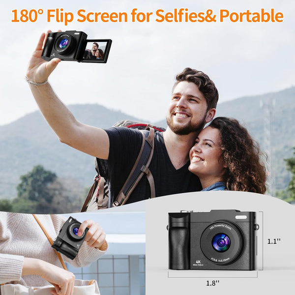 Digital Camera,UHD Autofocus Vlogging Camera with 16X Digital Zoom,2.8 Inch 180° Flip Screen Photo Camera with 32GB SD Card for Teenagers, Beginners,Adults