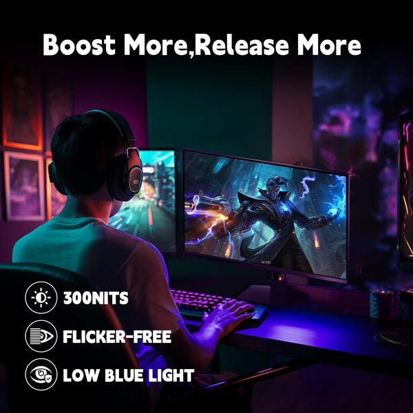 KTC Flat 32 Inch Monitor, QHD 1440P 2K@100Hz IPS Large Computer Monitor, Ultra Thin Bezels, Anti-Blue Light, HDR10, 103% sRGB, 86% DCI-P3, 350 Nits, 3ms MPRT, Adaptive Sync for Working and Gaming