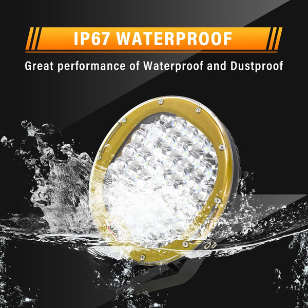 RIGIDON 2 Pcs Black Case Round Led Work Light, 9 inch 294W Spot Beam, 12V 24V Driving Lights Lamp Headlight for Car Off road Boat Truck 4x4 SUV ATV Tractors Excavator, 6000K White, Fog Lamp