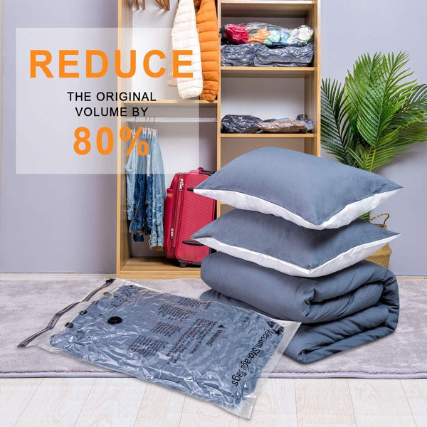 GONGSHI Vacuum Storage Bags (3 x Jumbo, 3 x Large, 3 x Medium, 3 x Small), Space Saver Sealer Compression Bags with Travel Hand Pump