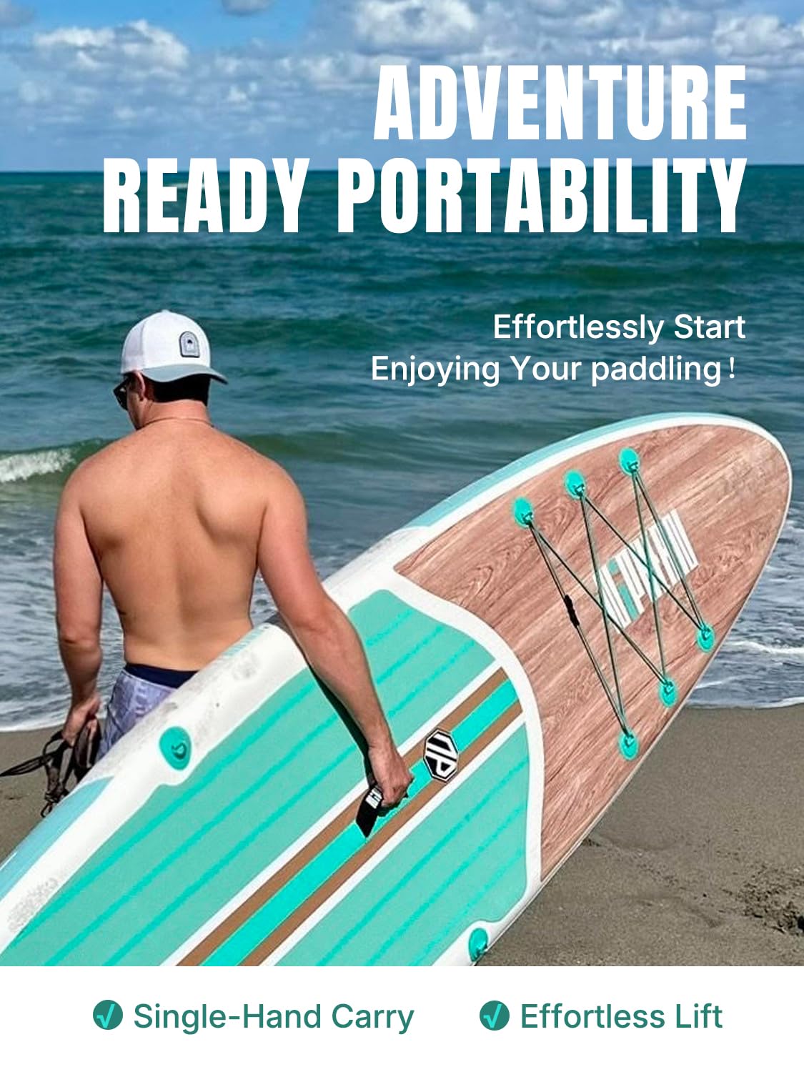 Niphean Inflatable Paddle Boards for Adults with All Accessories, 320cm Stand Up Paddle Board for All Skill Levels, SUP with 200kg Weight Capacity for 2 People, Inflatable Paddleboard with Seat