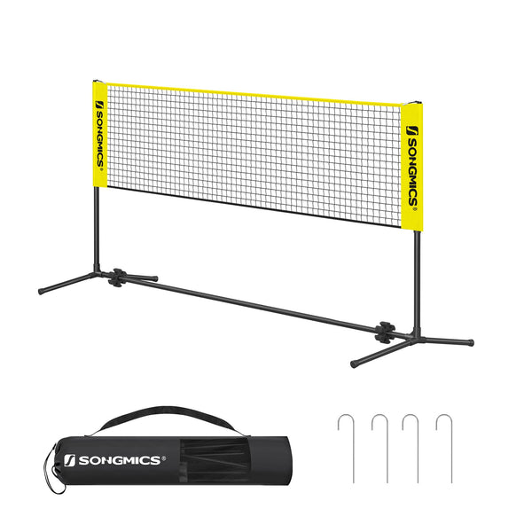 SONGMICS 3 m Badminton Net, Volleyball Net, Adjustable Poles Height, Portable Set for Tennis