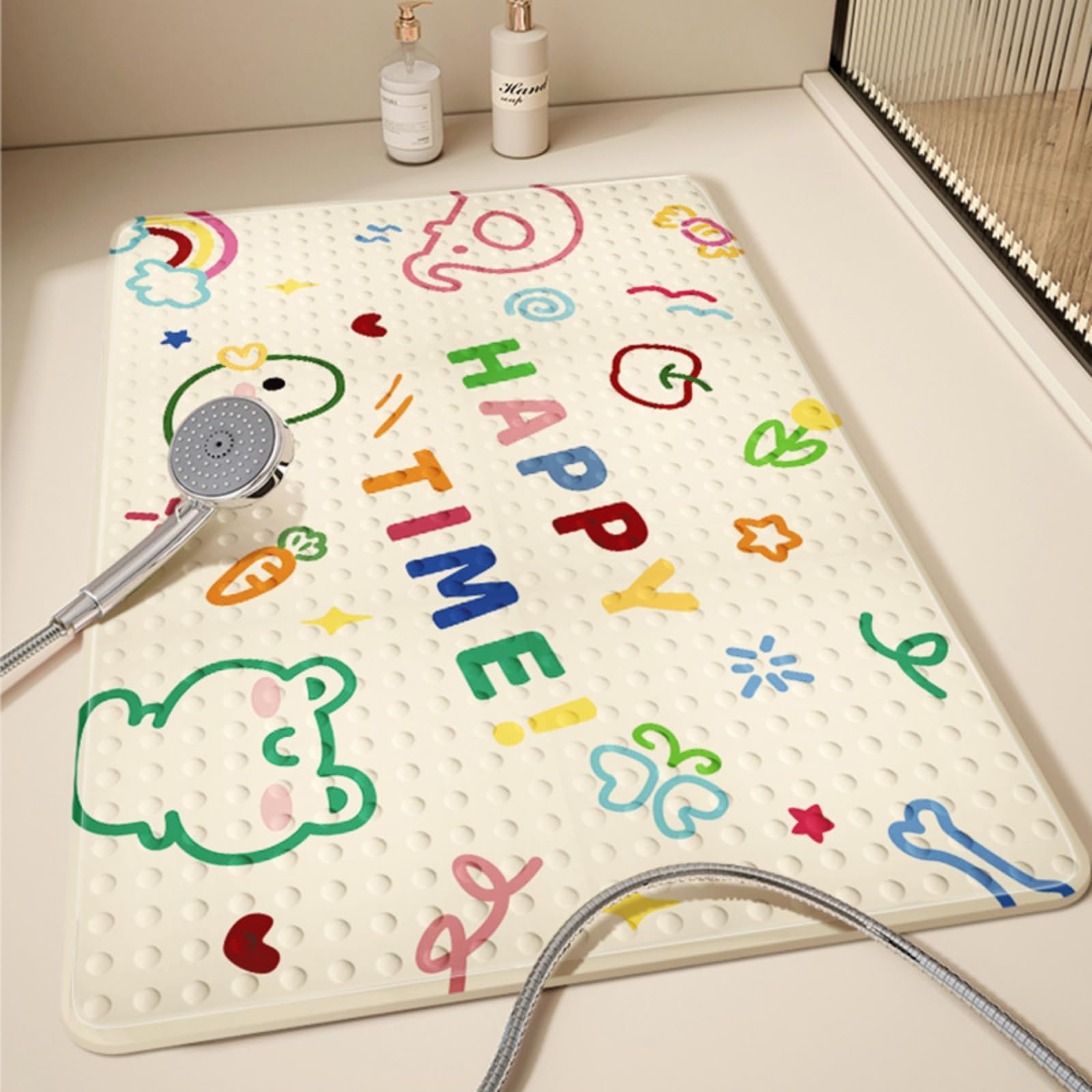 Bath Mat Non Slip Anti Mould, 70 * 40 cm Bathroom anti-slip mat shower children's bath mat anti-fall PVC suction cup mat toilet waterproof bathroom