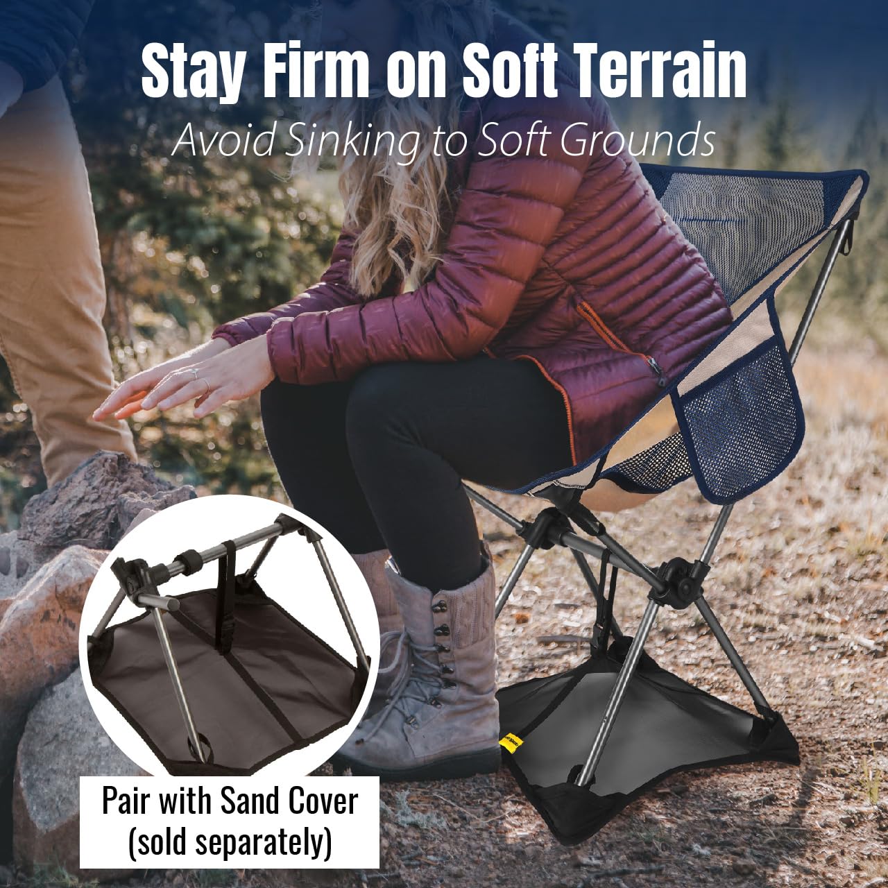 TREKOLOGY YIZI GO Camping Chair – Compact, Foldable, Lightweight 0.9 kg, 136 kg Capacity, Durable Aluminum, Quick Setup, Superior Support, Ideal for Backpacking, Beach, and Outdoor Adventures (Blue)