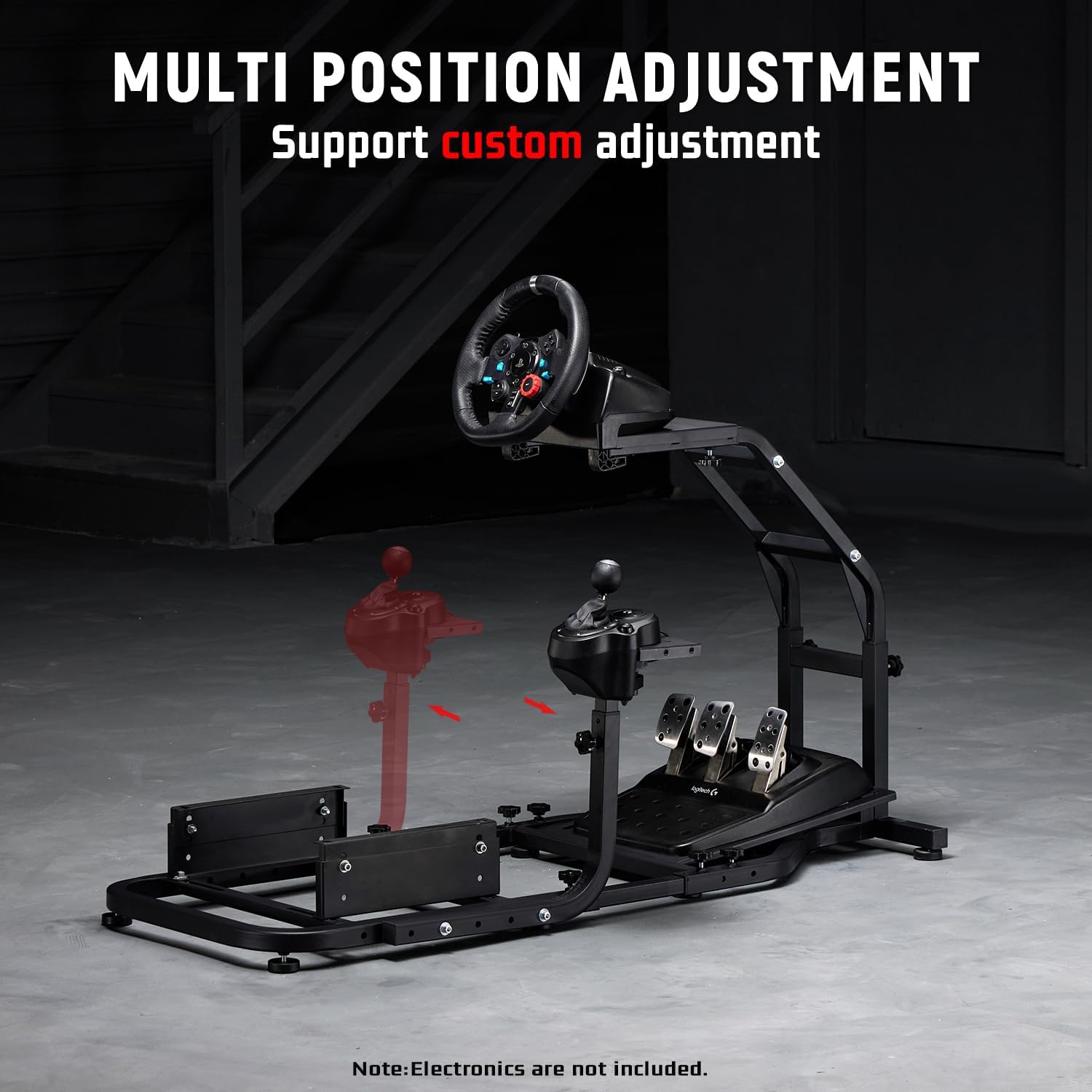 Dardoo Racing Simulator Cockpit Fits for Logitech G27 G29 G920 G923, Thrustmaster T300 T128X,Adjustable Driving Steering Wheel Stand Gaming Frame, Not Included Wheel, Pedal and Seat