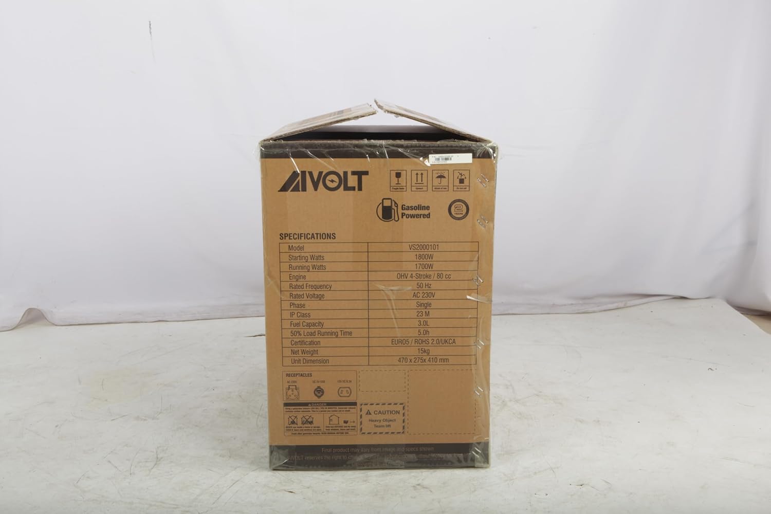 AIVOLT 1800W Petrol Inverter Generator 4 Stroke 80cc Engine Portable Silent Generator for Camping, Jobsites, Home Use-Pure Sine Wave, Super Lightweight