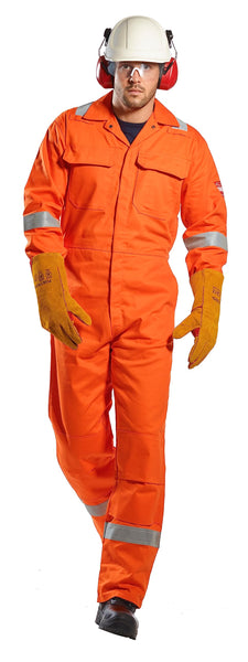 Portwest BIZ5 Men's Hi Vis FR Coveralls - Bizweld Iona Flame Resistant Fireproof Workwear Overalls