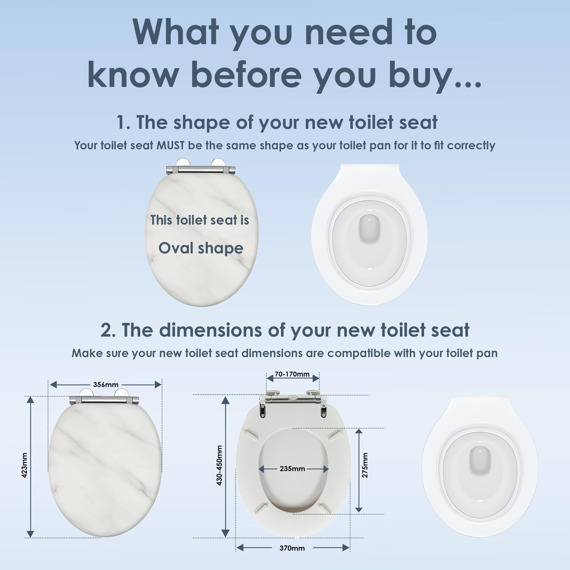 AQUALONA® Luxury Soft Close Toilet Seat - Moulded Wood - Stainless Steel Slow Close Hinges - Click, Lift & Clean Technology (Bamboo Toilet Seat)