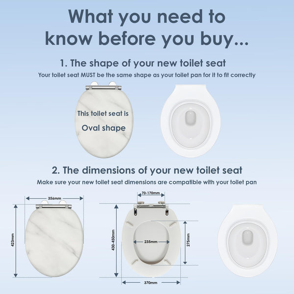 AQUALONA® Luxury Soft Close Toilet Seat - Moulded Wood - Stainless Steel Slow Close Hinges - Click, Lift & Clean Technology (Bamboo Toilet Seat)