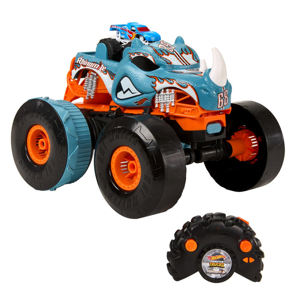 Hot Wheels Monster Trucks Remote Control Car, 1:15 Scale Mega-Wrex Alive Battery-Powered RC Vehicle with Lights & Sounds, JBD90