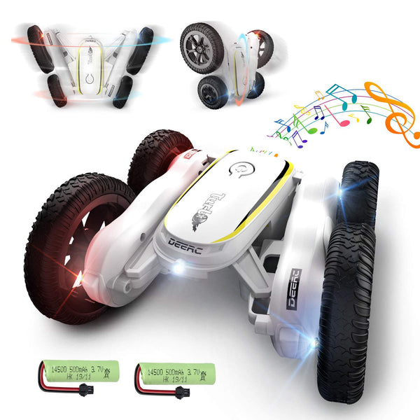 DEERC RC Cars Remote Control Car 1:14 Off Road Monster Truck,Metal Shell 4WD Dual Motors LED Headlight Rock Crawler,2.4Ghz All Terrain Hobby Truck with 2 Batteries for 90 Min Play,Boy Adult Gifts