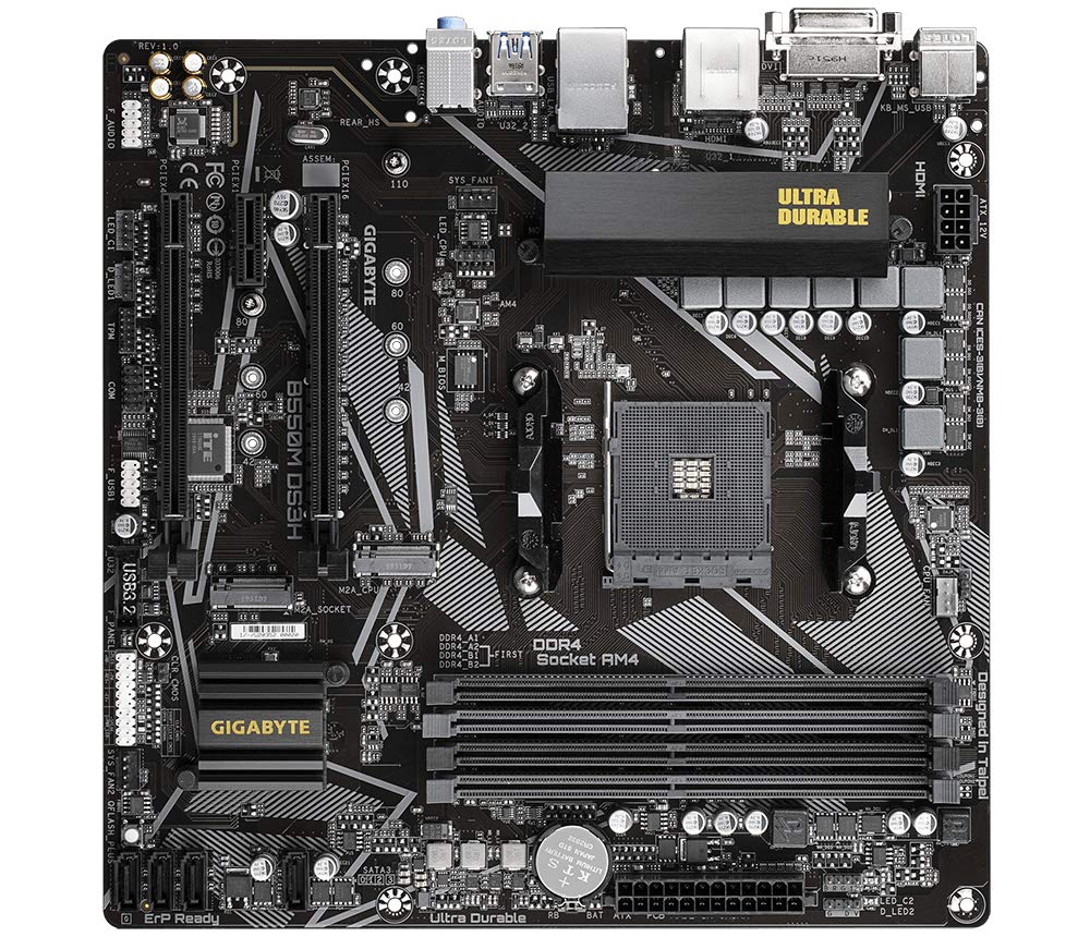 Gigabyte B550 AORUS ELITE V2 Motherboard - Supports AMD Ryzen 5000 Series AM4 CPUs, 12+2 Phases Digital Twin Power Design, up to 4733MHz DDR4 (OC), 2xPCIe 3.0 M.2, 2.5GbE LAN, USB 3.2 Gen1