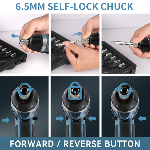 C P CHANTPOWER Drill Bit Sets and Screwdriver Bit Sets with Case for Drilling Wood, Plastic, Soft Metal, 41 Pieces