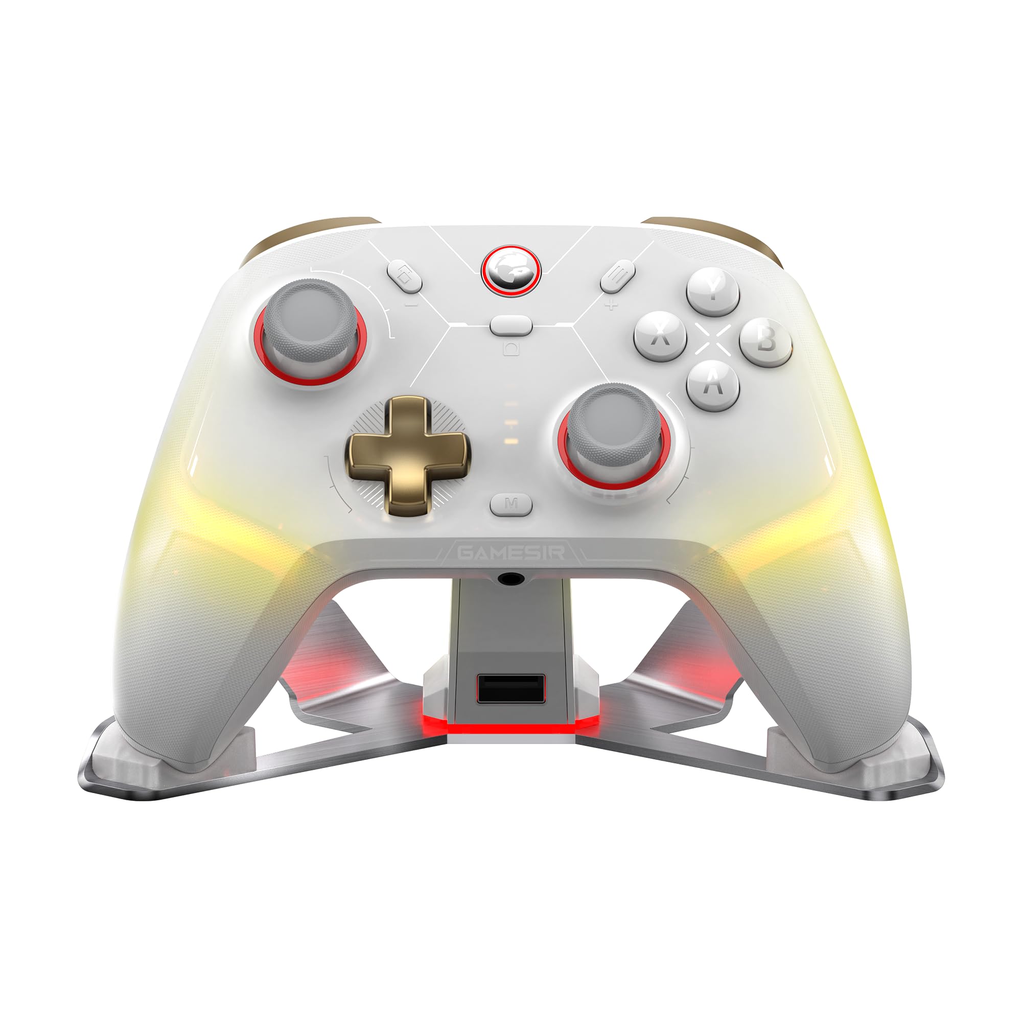 GameSir Cyclone 2 Wireless Controller - 1000Hz Polling Rate, TMR Joysticks, Hall/Micro 2-in-1 Triggers for PC/Switch/Android/iOS, PC Gaming Controller with Charging Dock(White)