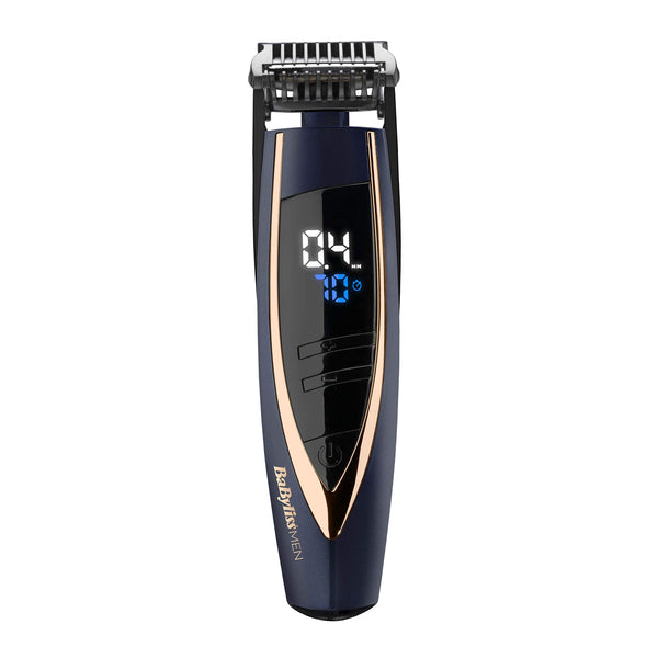 BaByliss Super Stubble XTP Beard Trimmer - Cordless & Waterproof Stubble/Beard Trimmer, 24 Length Settings (0.4-5mm), Gifts for Men, Blue & Rose Gold, 7898DU