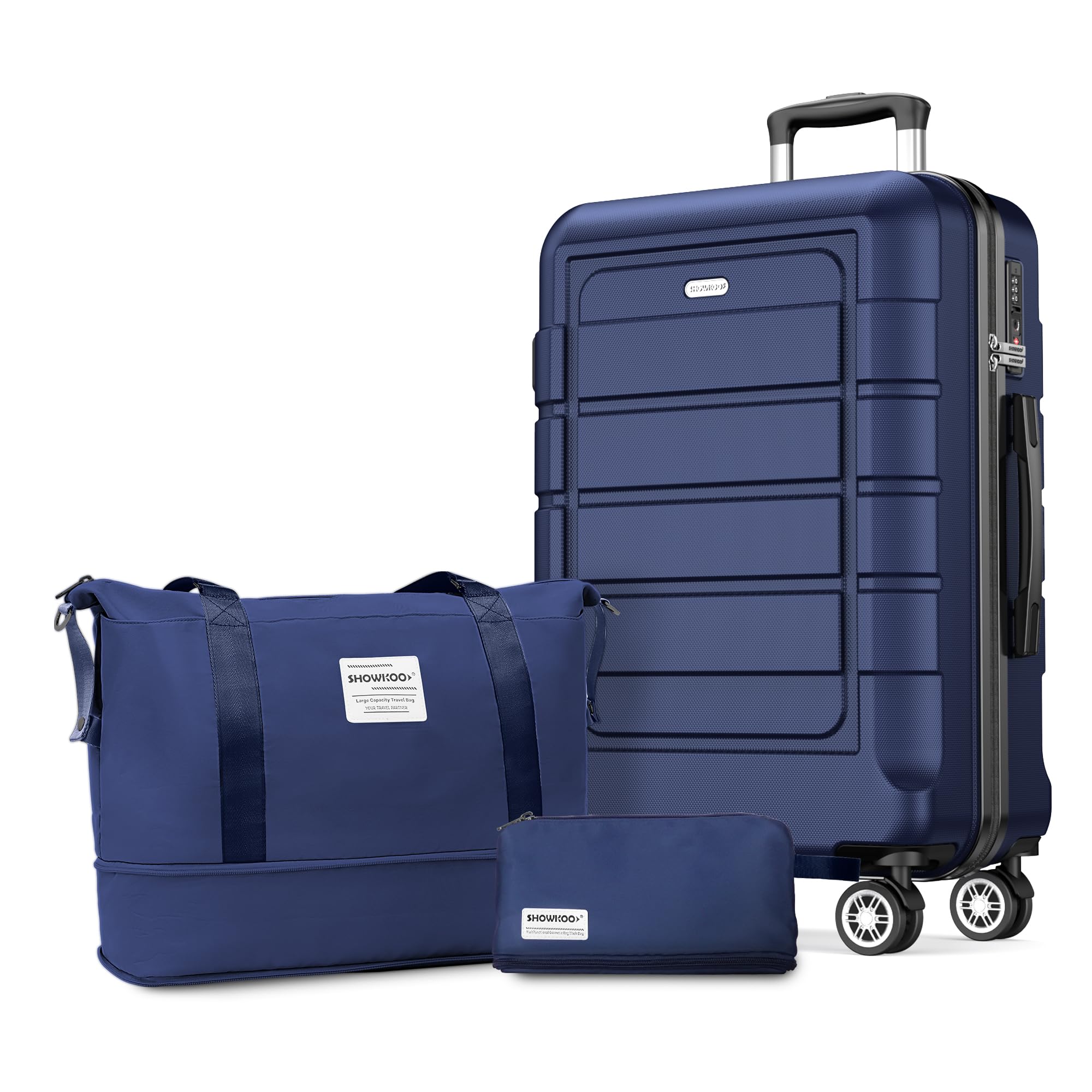 SHOWKOO Suitcase Large 28-Inch Expandable PC+ABS Hard Shell Travel Luggage Lightweight Durable High Capacity with Double Spinner Wheels TSA Lock, 28" Green