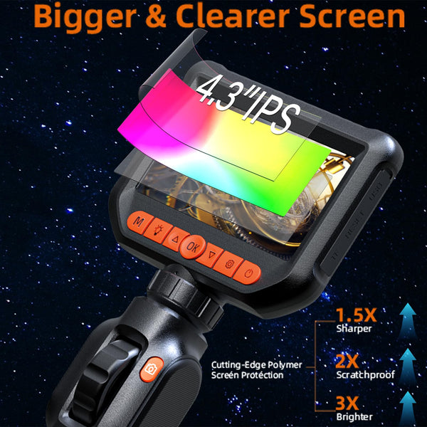 Daxiongmao Borescope, Endoscope Camera with Light, 1080P HD Inspection Camera, Borescope Camera with Light, IP67 Waterproof Camera, 16.5ft Flexible Endoscope Camera, Gadgets for Men (4.3”)