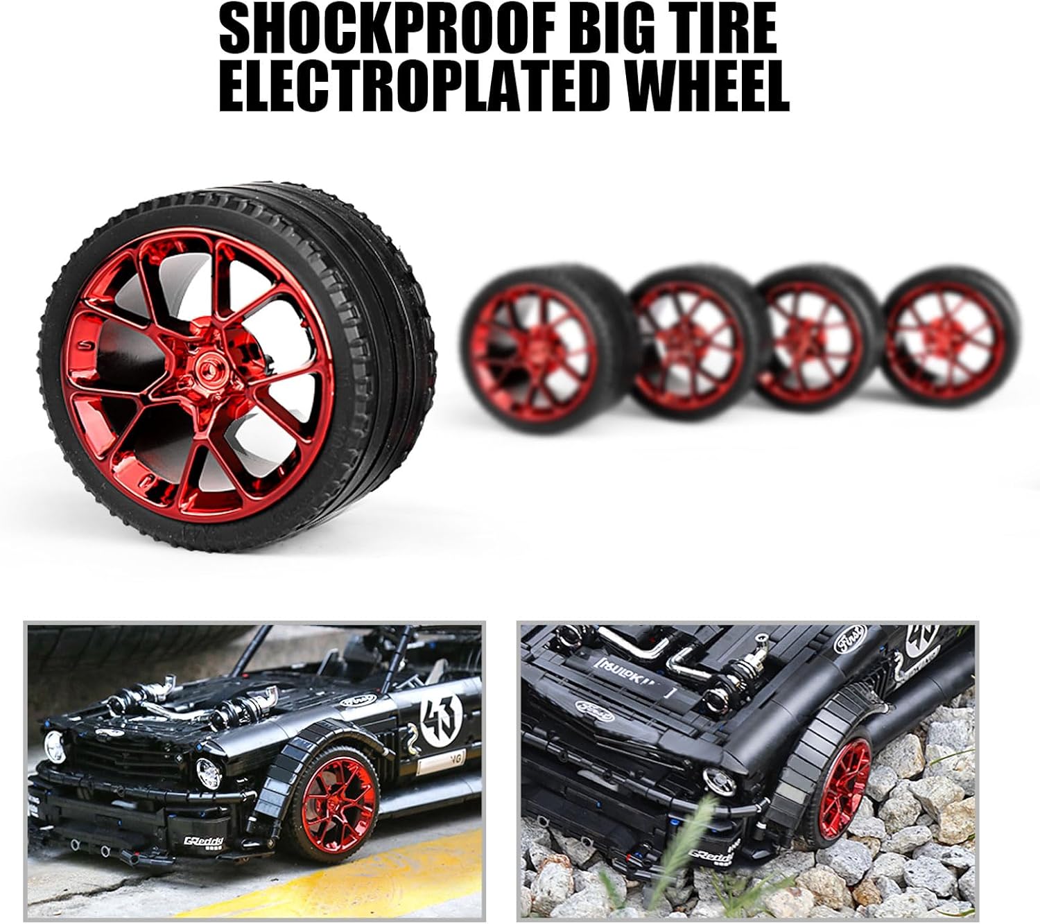 Mould King 13108N MOC Mustang Car Building Kits, 1:8 Scale Super Car Model Block Sets, Race Car Model Set, Adult Collectible Kits to Build, Boy Toys for Birthday Gifts (2943 Pieces)