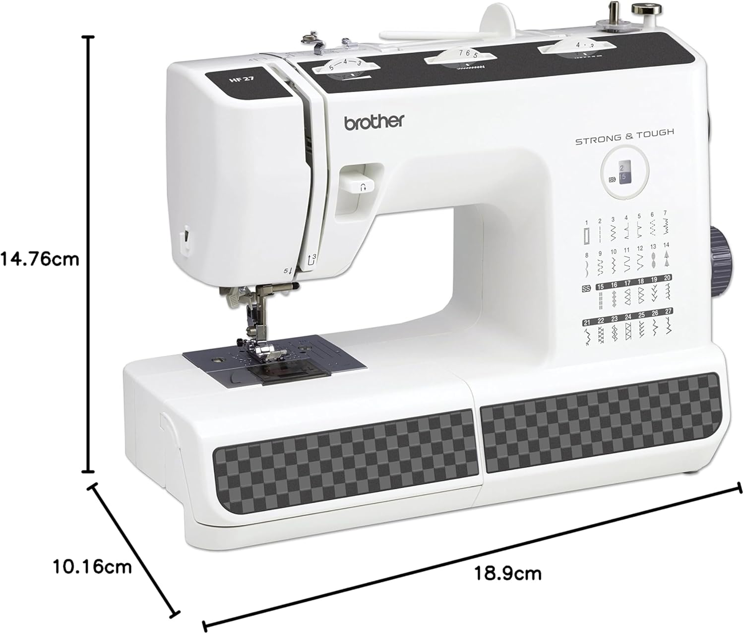 Brother HF27 Strong & Tough, Heavy Duty Electronic Sewing Machine,48 x 25.80 x 37.50 cm, Multicolor