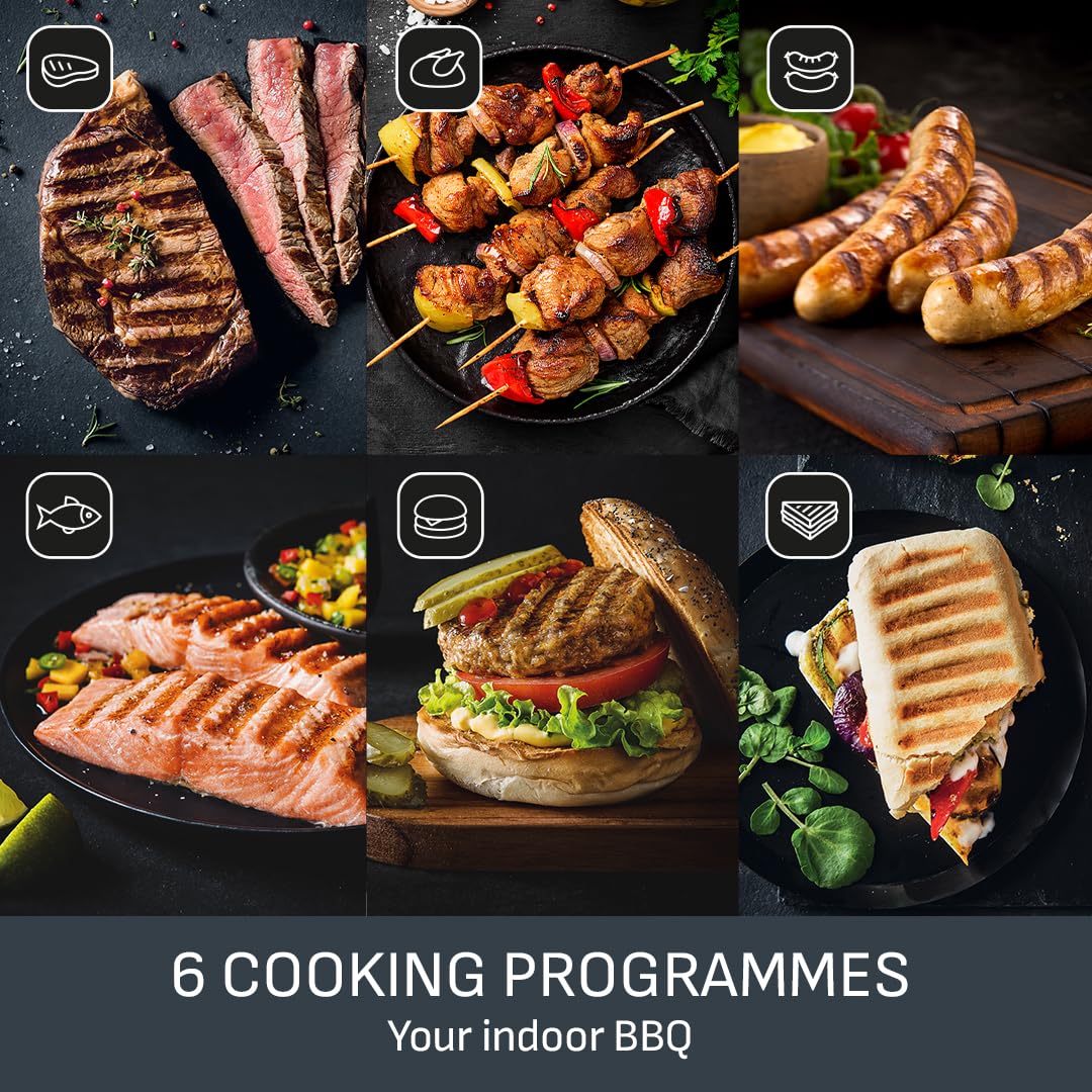 Tefal GC722D40 Optigrill Plus X-Large Grill with 9 Automatic Settings and Cooking Sensor, Non Stick Removable Plates, Automatic Settings and Cooking Sensor, Stainless Steel, Xl