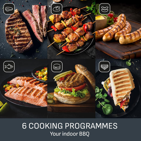 Tefal GC722D40 Optigrill Plus X-Large Grill with 9 Automatic Settings and Cooking Sensor, Non Stick Removable Plates, Automatic Settings and Cooking Sensor, Stainless Steel, Xl